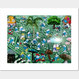 ELECTRONIC SMURF ART PRINTS Posters and Art